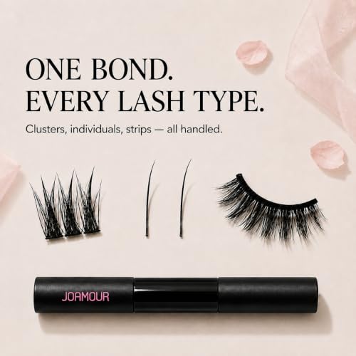 JOAMOUR Bond and Seal 2-in-1 Waterproof Lash Glue Kit - Long-Lasting Eyelash Clusters, Latex-Free, Easy Application