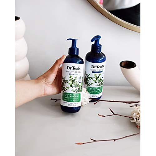 Dr Teal's Eucalyptus Spearmint Volume Bounce Essential Oil Conditioner Sulfate Free, 16 Fl Oz