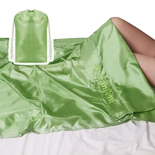 OceanGem Self Tan Sleep Sac, Breathable Self Tanner Sleep Sack, Protect Sheets from Self Tanner, Lightweight Poly Self Tanning Sheet Protector, Self Tanner Sleeping Bag (Green)