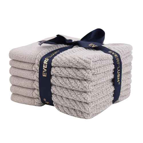 Everplush Industrial Style Face Towel 6-Piece Set - Cotton Combined with Microfiber, Strong Water Absorption, Extra Soft, Gentle on Skin, Durable, Ideal for Face & Hand
