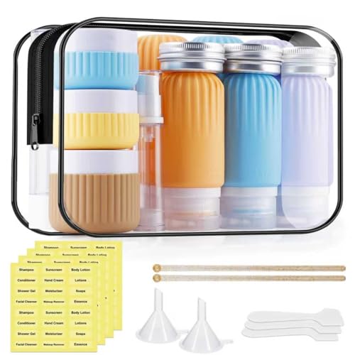 Silicone Travel Bottle Kit, 25-Piece TSA Approved Toiletry Set