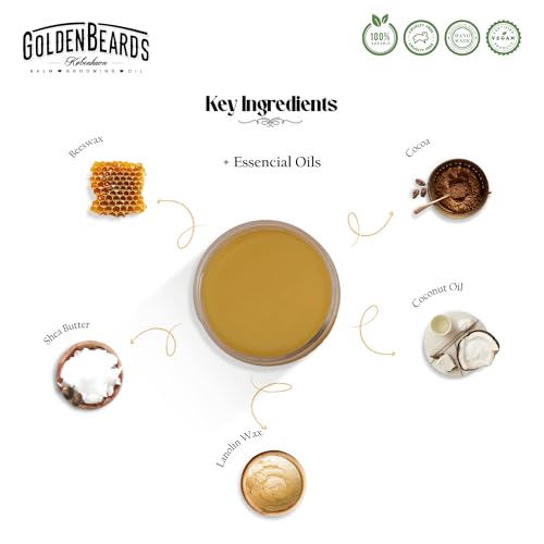 Golden Beards Mustache Wax with GB-71 Comb ? Organic & Natural Styling Wax for Men ? Strong Hold, Handmade, Vegan, Cruelty-Free Grooming Kit
