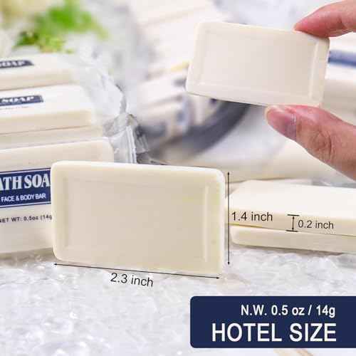 Bulk Bar Soap, 50 Pack Mini Soap Bars Bulk Individually Wrapped, 0.5 oz Travel Soap Small Hotel Soaps Travel Size Toiletries for Hotel Bathroom