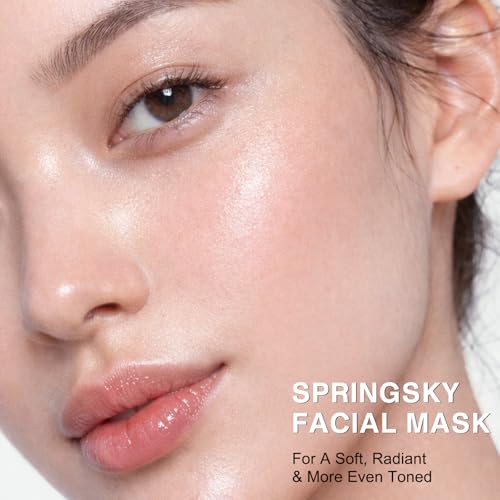 Clean Beauty Facial Sheet Mask, Hydrating Face Mask with Cactus & Centella Asiatica, 24HR Long-Lasting Moisture, Fragrance-Free Gentle for Sensitive Dry Skin, 4 Count