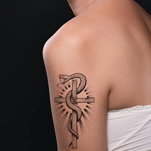 8 Sheet Snake Temporary Tattoos for Adults - Waterproof Body Art