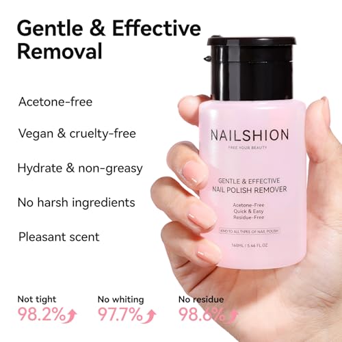 Non-Acetone Nail Polish Remover - Quick 5s Removal, Cherry Blossom Scent, 5.46 Fl Oz