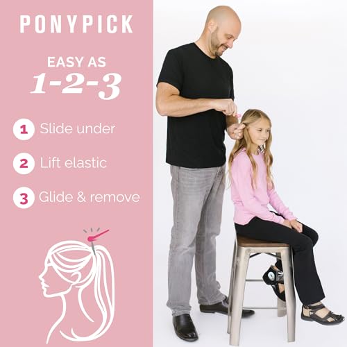 Hair Tie Cutter Tool with 3 Picks & 50 Clear Elastics