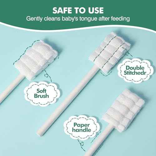 104Pcs Baby Tongue Cleaner, Disposable Baby Toothbrush Oral Cleaner, Infant Gum and Tooth Cleaning Stick for Newborns, Toddler Mouth Cleaner