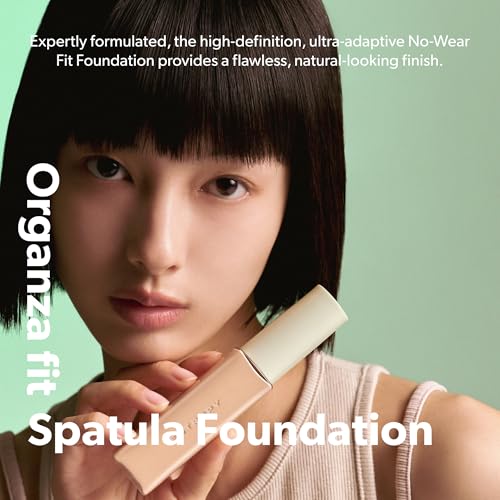 ENTROPY MAKEUP Organza Fit Spatula Foundation, Sheer to Medium Coverage, Built-In Spatula Applicator, Natural Finish, Flawless Skin, Long-Lasting Ultra Lightweight, Korean Makeup, #21.1