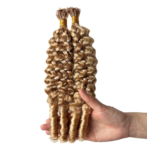 Ombre Burmese Curly Crochet Hair 22" Pre-Separated Human Hair Extensions