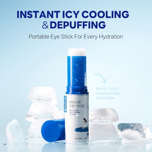 ROUND LAB Birch Juice Icy Cooling Eye Stick ? Depuffing Glow Booster Balm for Puffy Eyes, Dark Circles, Fine Lines | On-the-Go Moisturizer | Korean Skincare | 0.35 oz