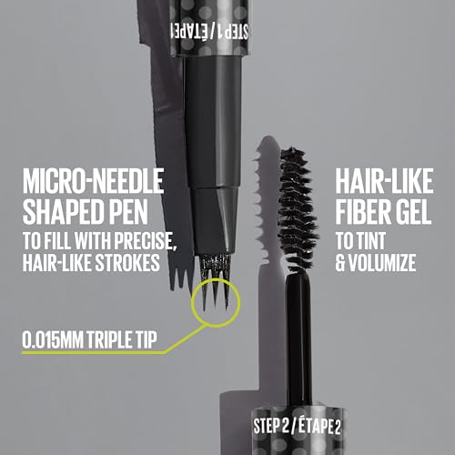 Maybelline Brow Inserts Eyebrow Pen 2-in-1 Micro Needle, 36-Hour Wear