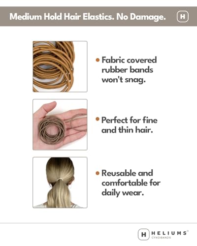 Heliums Thin Hair Elastics 2mm Beige Blonde - 40 Count