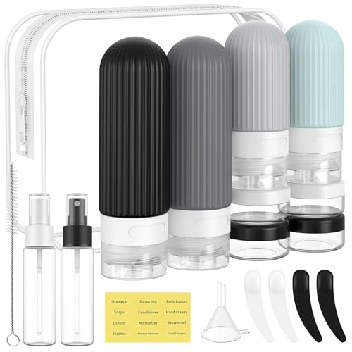 ME.FAN 18 Pack TSA Approved Silicone Travel Bottles Set - Grey