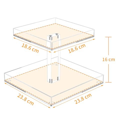 NIUBEE 2-Tier Acrylic Bathroom Cosmetic Storage Organizer for Dresser and Countertop - Standing Perfume Tray for Bedroom Decor