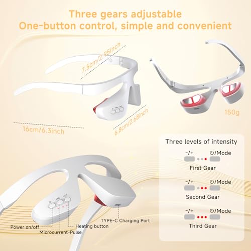 Choufaly Under Eye Red Light Therapy Glasses Microcurrent Eye Massager