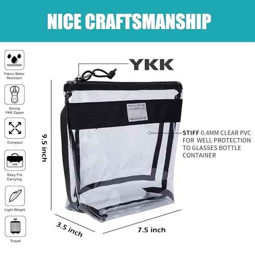 Rough Enough Clear Toiletry Bag Makeup Organizer Cosmetic Pouch with Zipper Handle for Travel Beach Essentials Storage