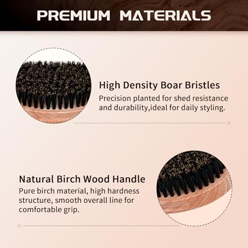360 Curved Wave Brush for Men - Boar Bristle Hair Styler