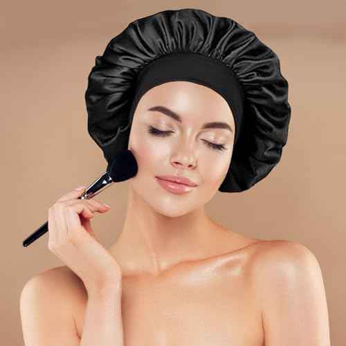 Silk Bonnet for Men Hair Bonnet for Sleeping Double Layer Satin Bonnets for Black Women Curly Hair Braids