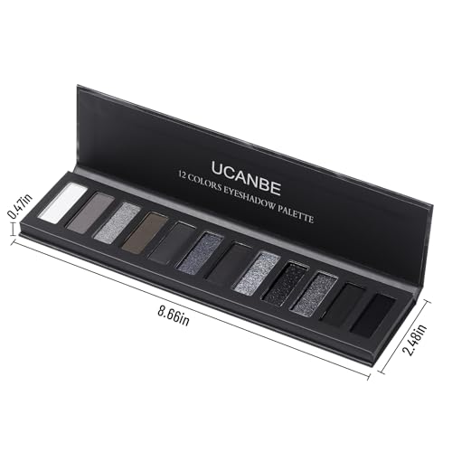 UCANBE Smokey Eyeshadow Palette – 12 Colors, High Pigment