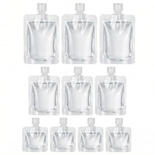 Dot&Dot 10-Pack TSA Approved Reusable Travel Liquid Pouches with Labels & Clear Bag