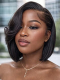 UNICE 7x5 Lace Closure 12" Layered Bob Wig with Side Bangs