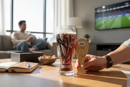 FIFA World Cup 2026 Pilsner Beer Glass & Trophy Bottle Opener Set