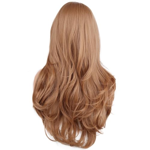 Brown Wavy Long Wig 26" Heat-Resistant Synthetic Hair