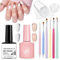 French Manicure Kit with Gel Polish, Nail Stamper & Brushes - Easy DIY