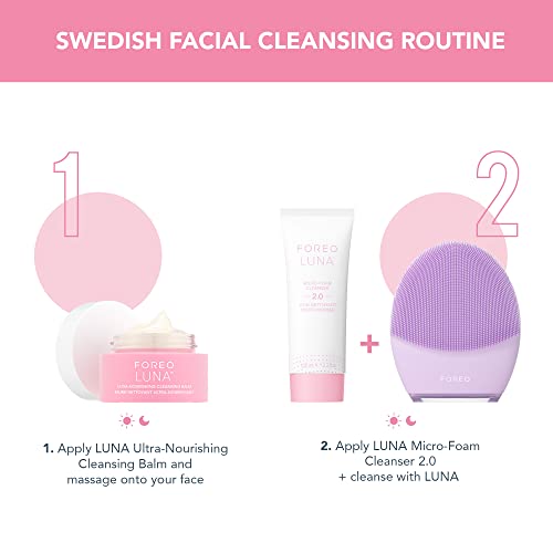 FOREO LUNA Nourishing Cleansing Balm - Gentle Waterproof Makeup Remover - Waterless Oil Cleanser - Eye Makeup Remover - Vegan - Cruelty & Fragrance-Free, Eco-Friendly - 2.5 fl. oz