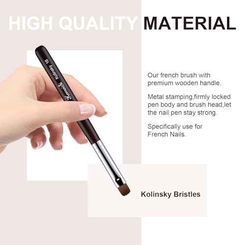 Nail Brush for French Tip, Clean Up Brush for Gel Polish Dual-Use Brush with Wooden Handle for Acrylic/Polygel/Builder Gel #8