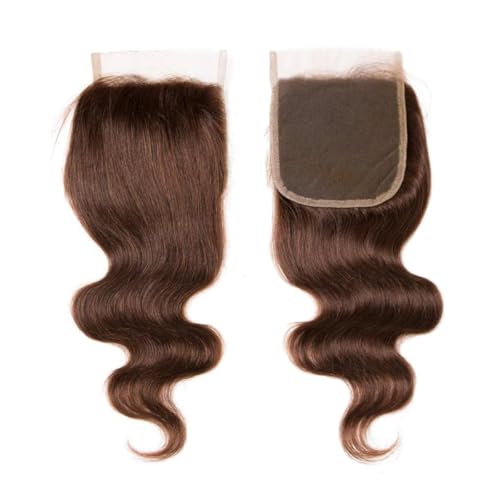 FuivJuix Brown Lace Closure 4x4 HD Transparent Lace 28 Inch Body Wave Human Hair