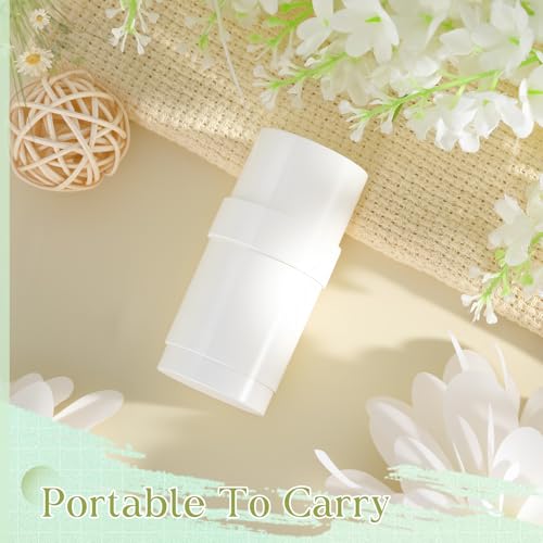 30 Pcs 30ml/1oz Empty Deodorant Containers Twist Up Filling Bottle Refillable Plastic Deodorant Holder Tube for Homemade Lipstick Sunscreen Balm Lotion Bar (White)