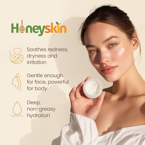 Hydrating Face Moisturizer & Body Cream with Manuka Honey Cream - Organic Face Moisturizer with Honey for Extremely Dry Skin - for Dry & Itchy Skin, Rosacea & Eczema Prone Skin 8oz