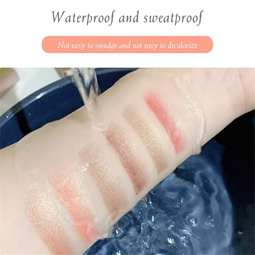 Ylapagne 6-Color Waterproof Eyeshadow Stick Set - Brown Variants, Portable Double-Ended Gradient Makeup Pen
