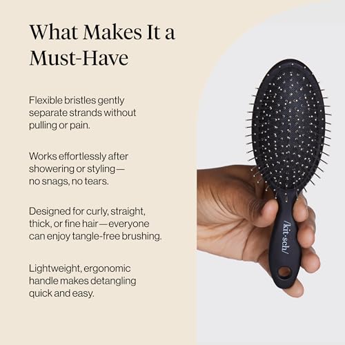 Kitsch Flexi Detangling Hair Brush for Wet & Dry Hair - Recycled Black