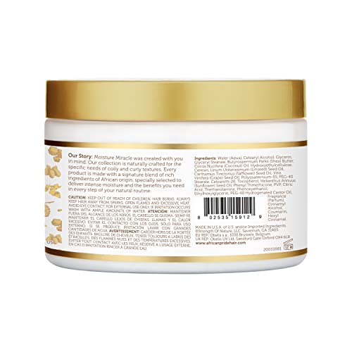 African Pride Moisture Miracle Curl Cream, Hydrate & Strengthen 12oz (Pack of 1)