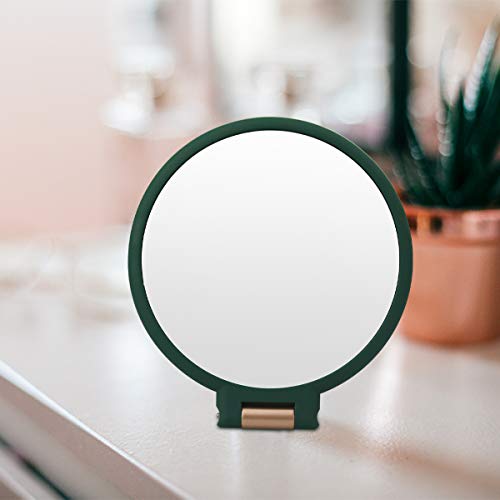 LHIUEM 1x 15x Magnifying Hand Held Mirror，Double Side Travel Mirror
