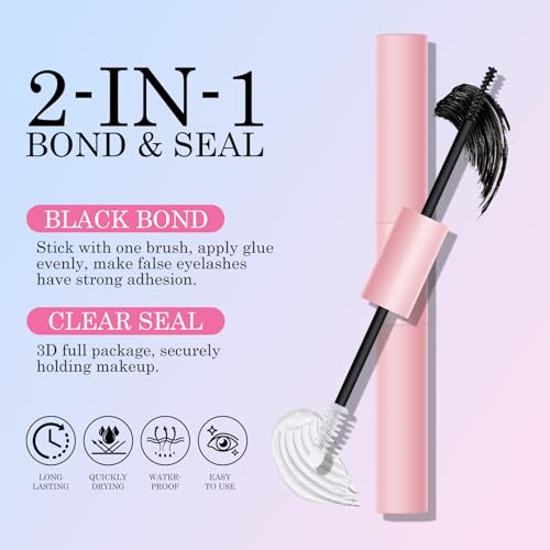262Pcs Lash Clusters Kit, 80D 12-20mm Volume Eyelash Cluster, 14-22mm Spiky Lashes Extensions, DIY Wispy Fluffy and Spikes Individual Lashes Extension Kit with Lash Bond and Seal, Tweezers