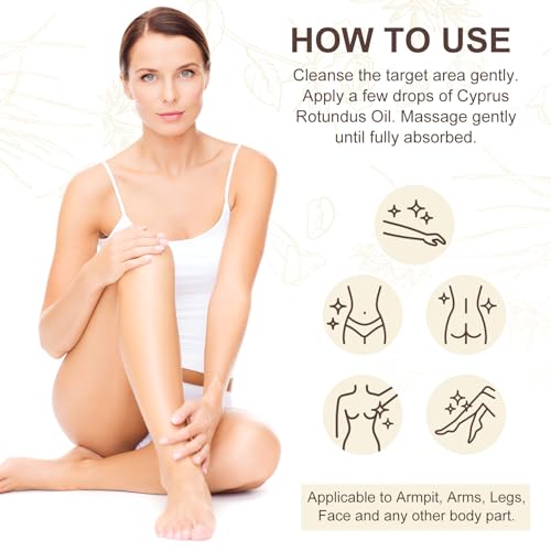 Cyperus Rotundus Oil for Hair Removal, Cyperus Rotundus Oil for Reducing Body Hair Growth, Smooth Skin & Hair Removal, Moisturizing & Soothing 60ML 2PCS