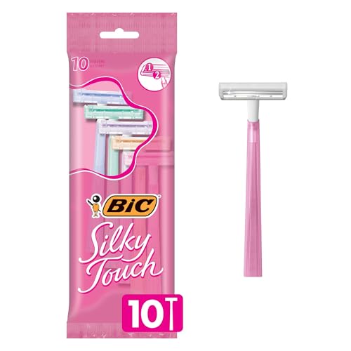 Disposable Women's Razors Pack of 10 with 2 Blades & Pastel Handles