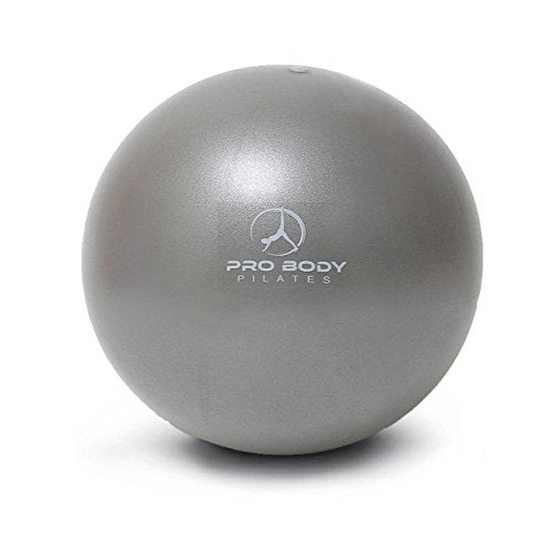 ProBody Pilates Ball Small Exercise Ball, 9 Inch Barre Ball, Mini Soft Yoga Ball, Workout Ball for Stability, Barre, Ab, Core, Physio and Physical Therapy Ball at Home Gym & Office (Silver)