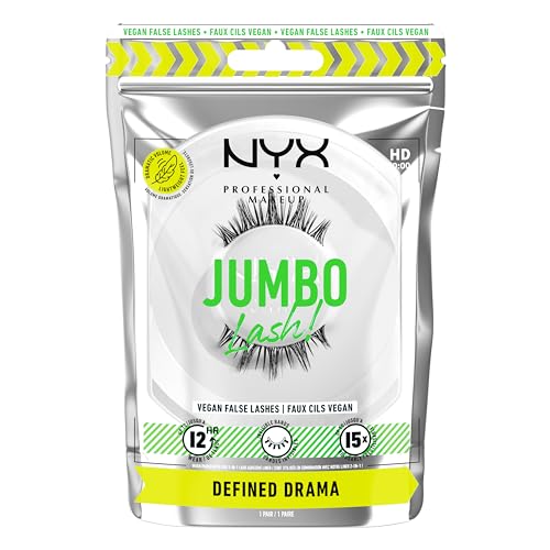NYX PROFESSIONAL MAKEUP Jumbo Lash! Vegan False Eyelashes, Up to 12HR Wear, Reusable Fake Lashes - Defined Drama