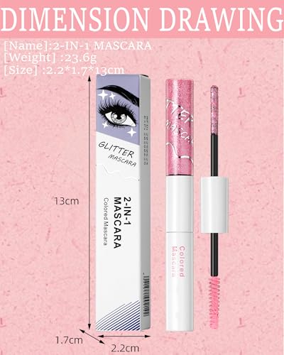 Dual-Ended Mascara - Glitter & Matte Waterproof, Long-Lasting Volume