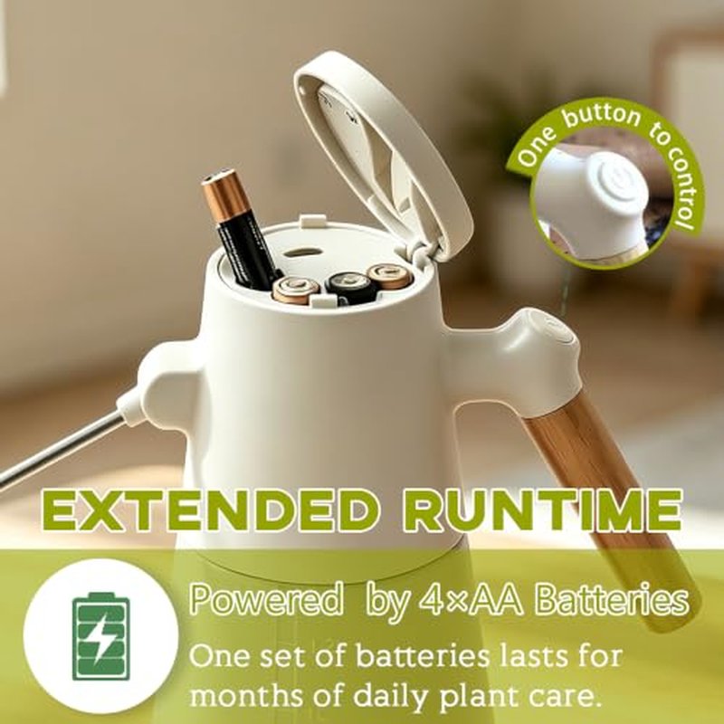 1.4L Electric Plant Mister with Wood Handle & 180° Nozzle