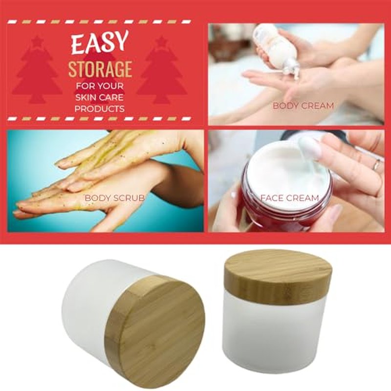 16oz Bamboo Lid Jar - Refillable Plastic Cosmetic Container for Creams