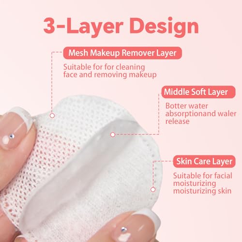 ICOTLE 100% Cotton Round Pads - 210 Soft, Lint-Free Makeup Remover