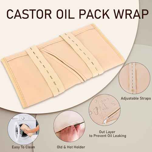 Castor Oil Pack for Detox: 100% Pure Cold-Pressed Oil in Glass Bottle with Cotton Wraps for Liver Support