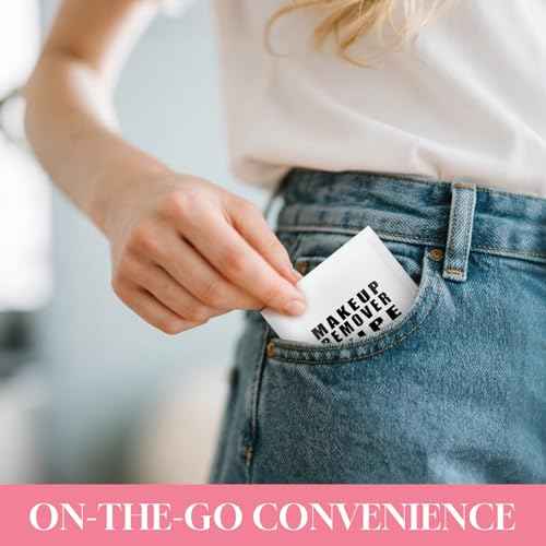 Pack of 50 Makeup Remover Wipes Individually Wrapped,Sakura Scent,Face Cleansing Wipes Bulk, Travel Towelette Makeup Remover Cloth for Face Cleansing Skin Care Remove Makeup