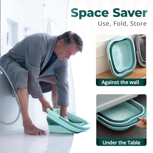 AXLOFO Collapsible Foot Bath Basin for Soaking Feet - Massage Foot Tub